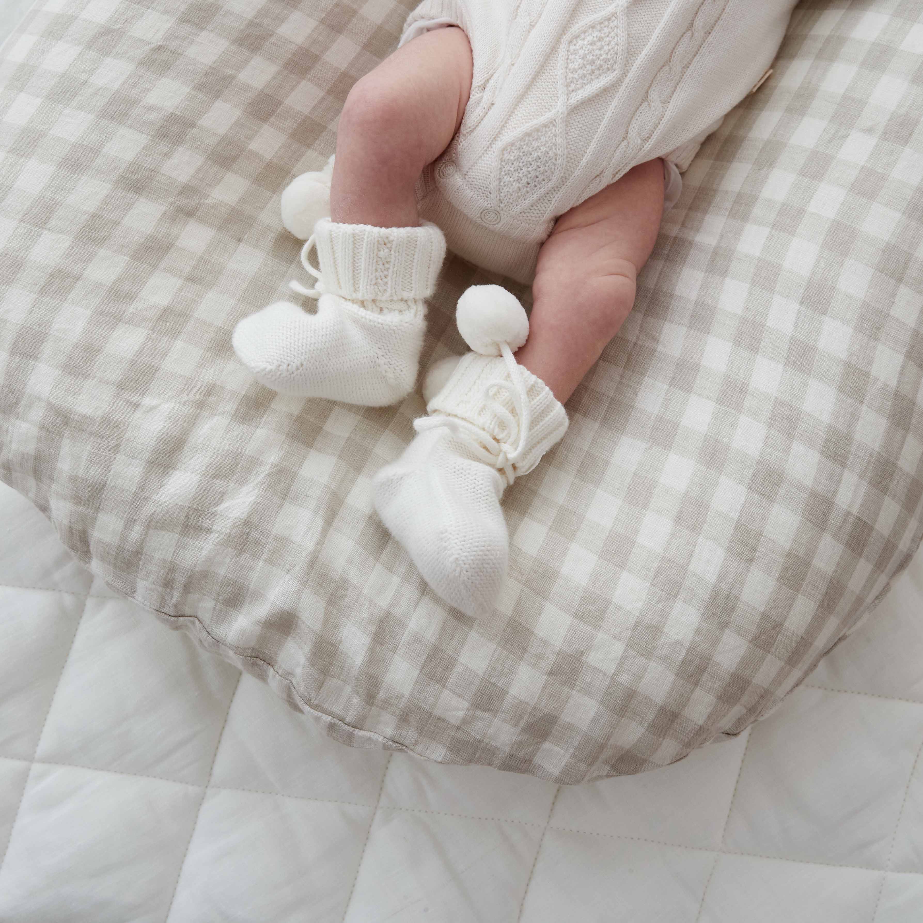 Baby Lounger - Natural Gingham