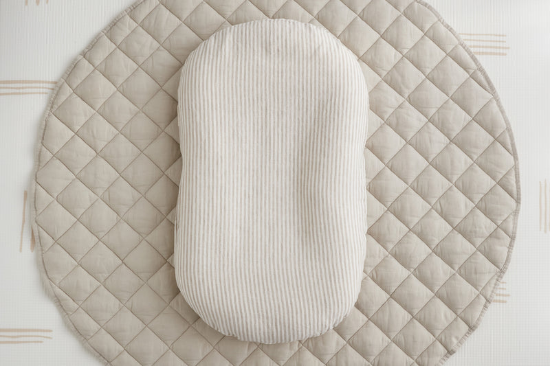 Baby Lounger Linen Cover - Natural Stripe