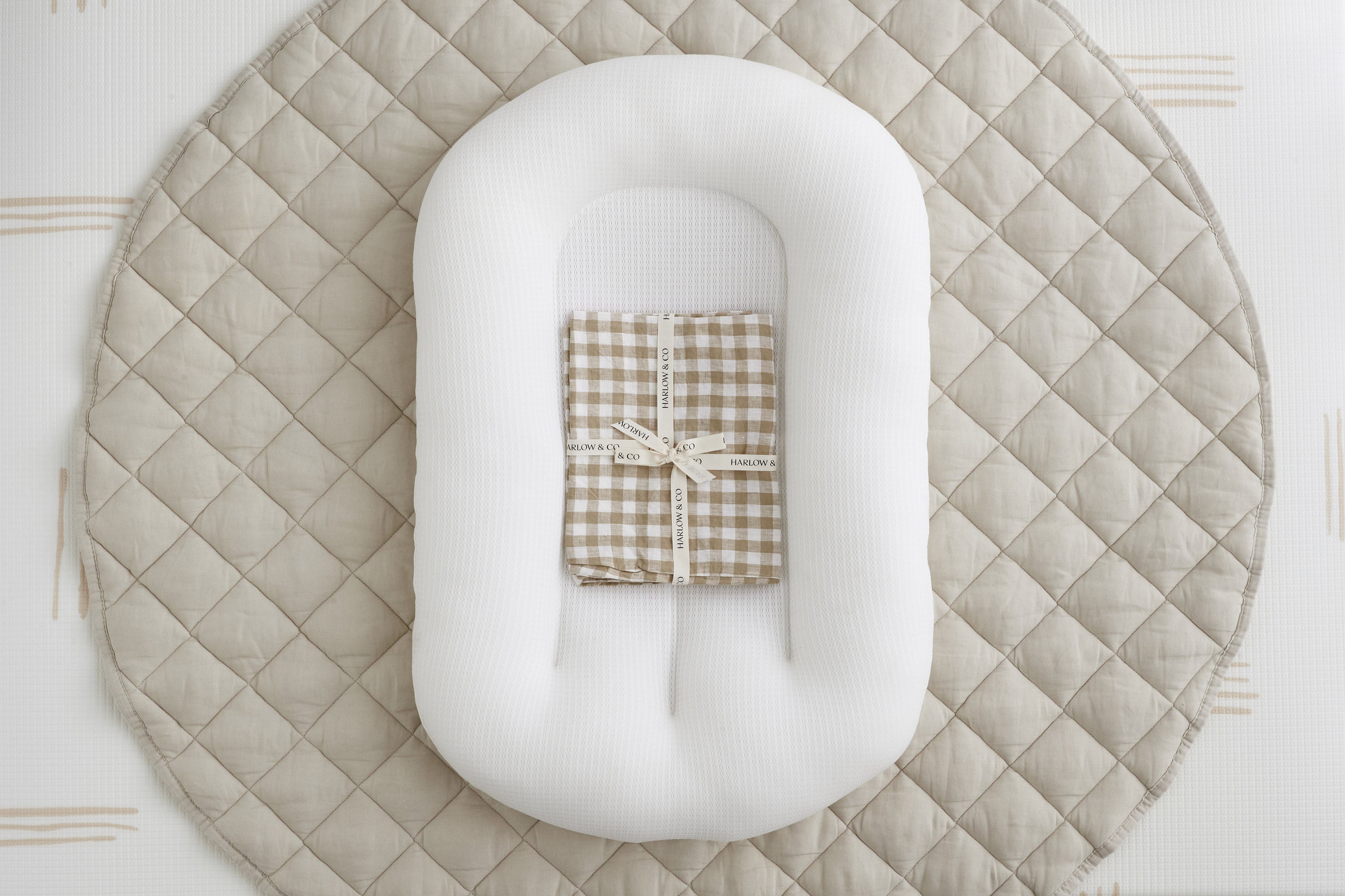 Baby Lounger - Mocha Gingham