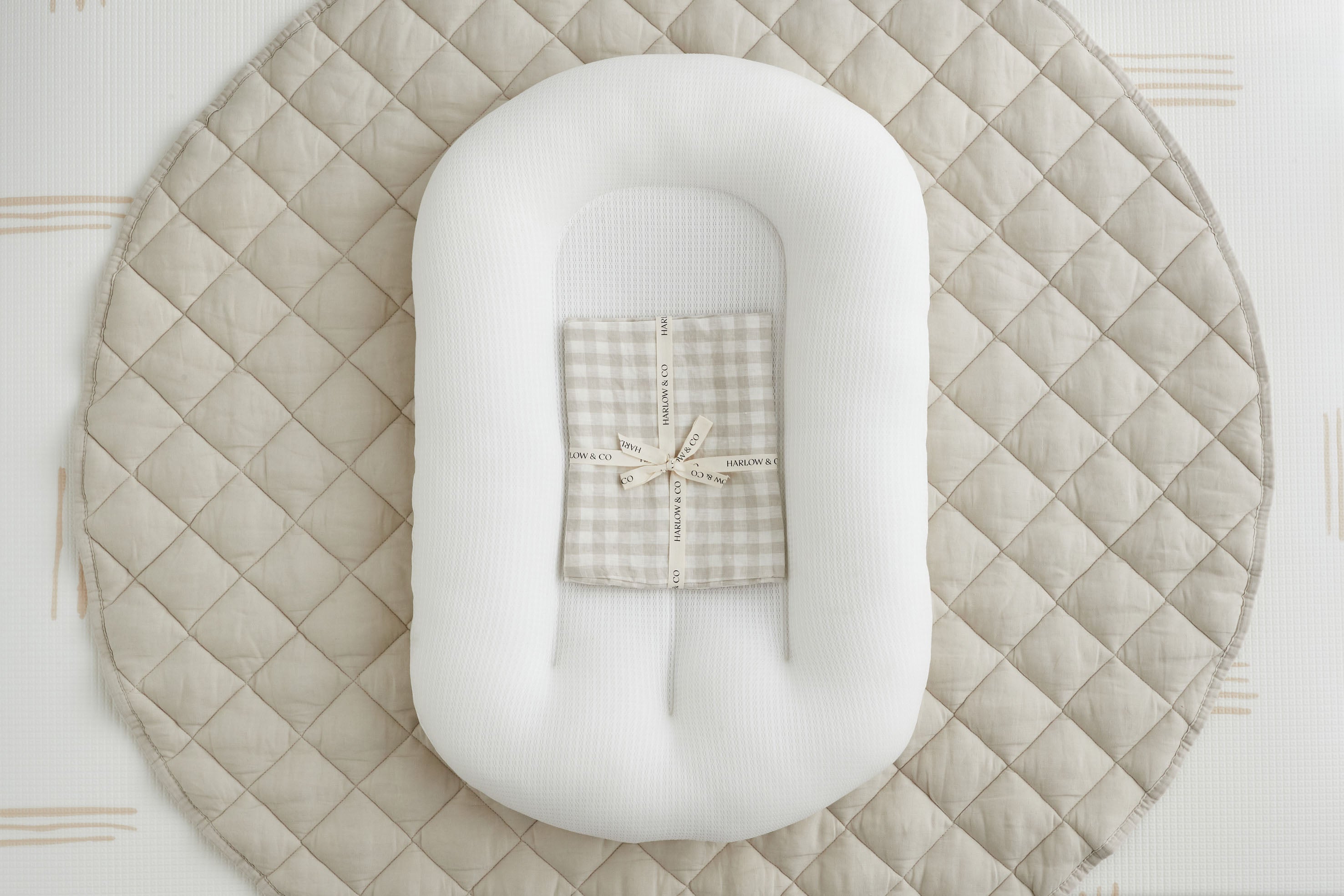 Baby Lounger - Natural Gingham