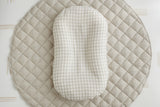Baby Lounger Linen Cover - Natural Gingham