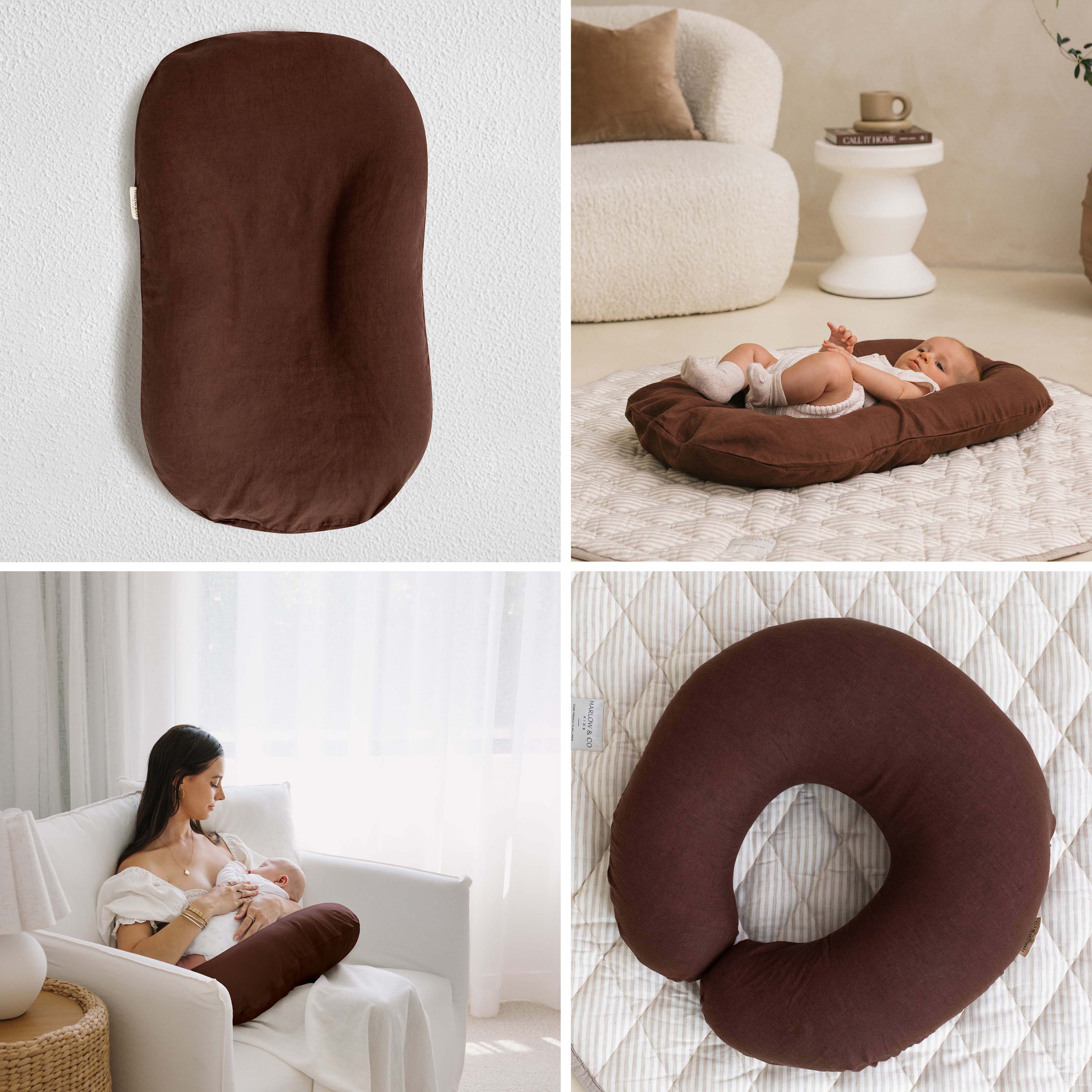 Bundle: Baby Lounger + Nursing Pillow - Cocoa