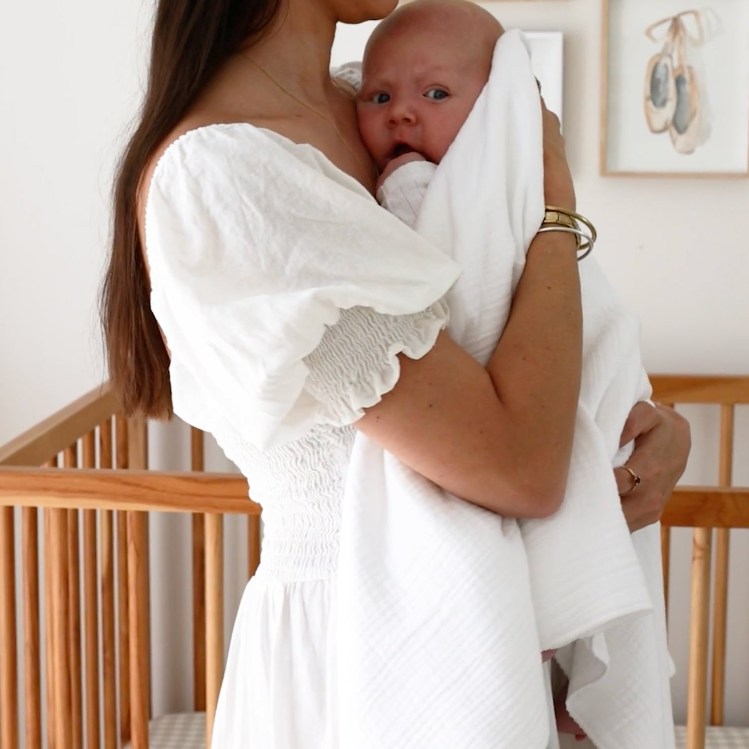 Organic Cotton Baby Blanket - White