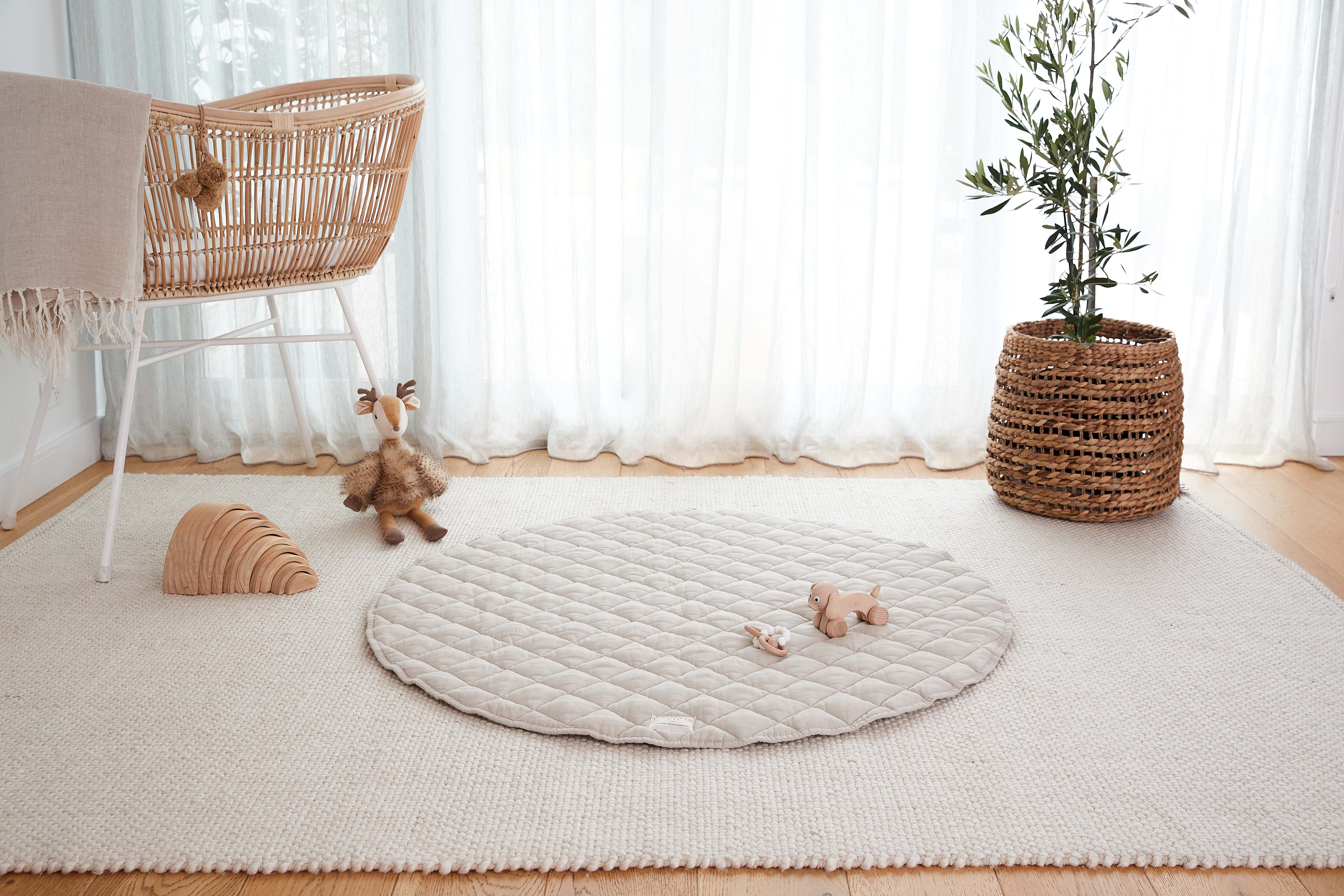 French Linen Play Mat - Oat