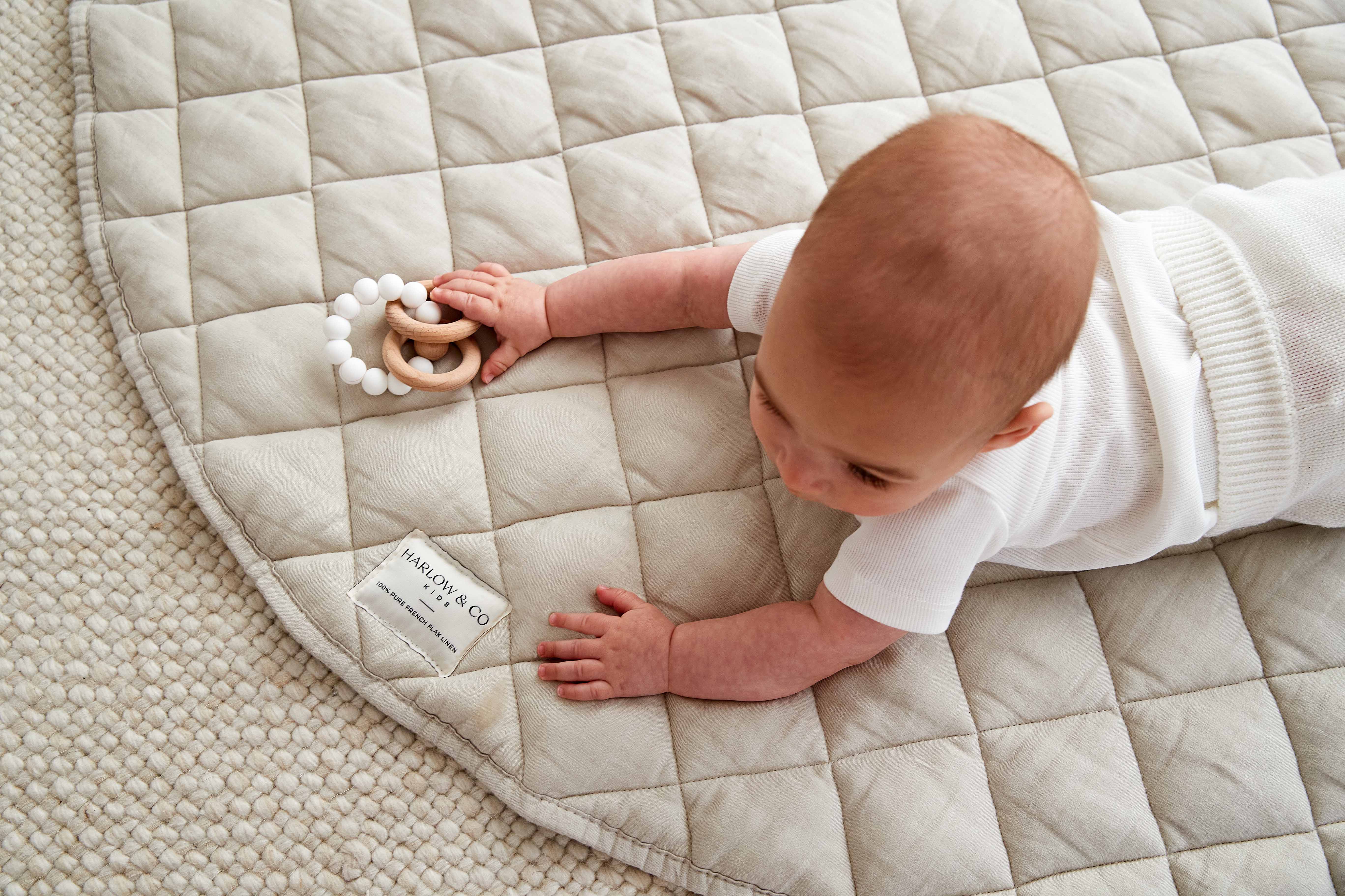 French Linen Play Mat - Oat